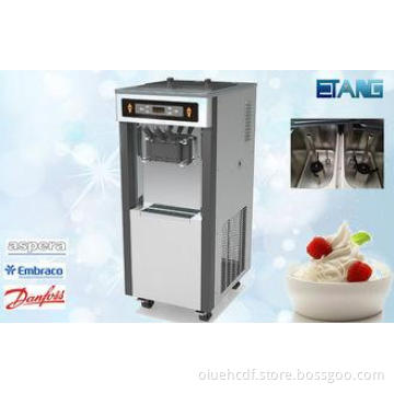 LED Display Ice Cream Making Machine , Twin Twist Flavor